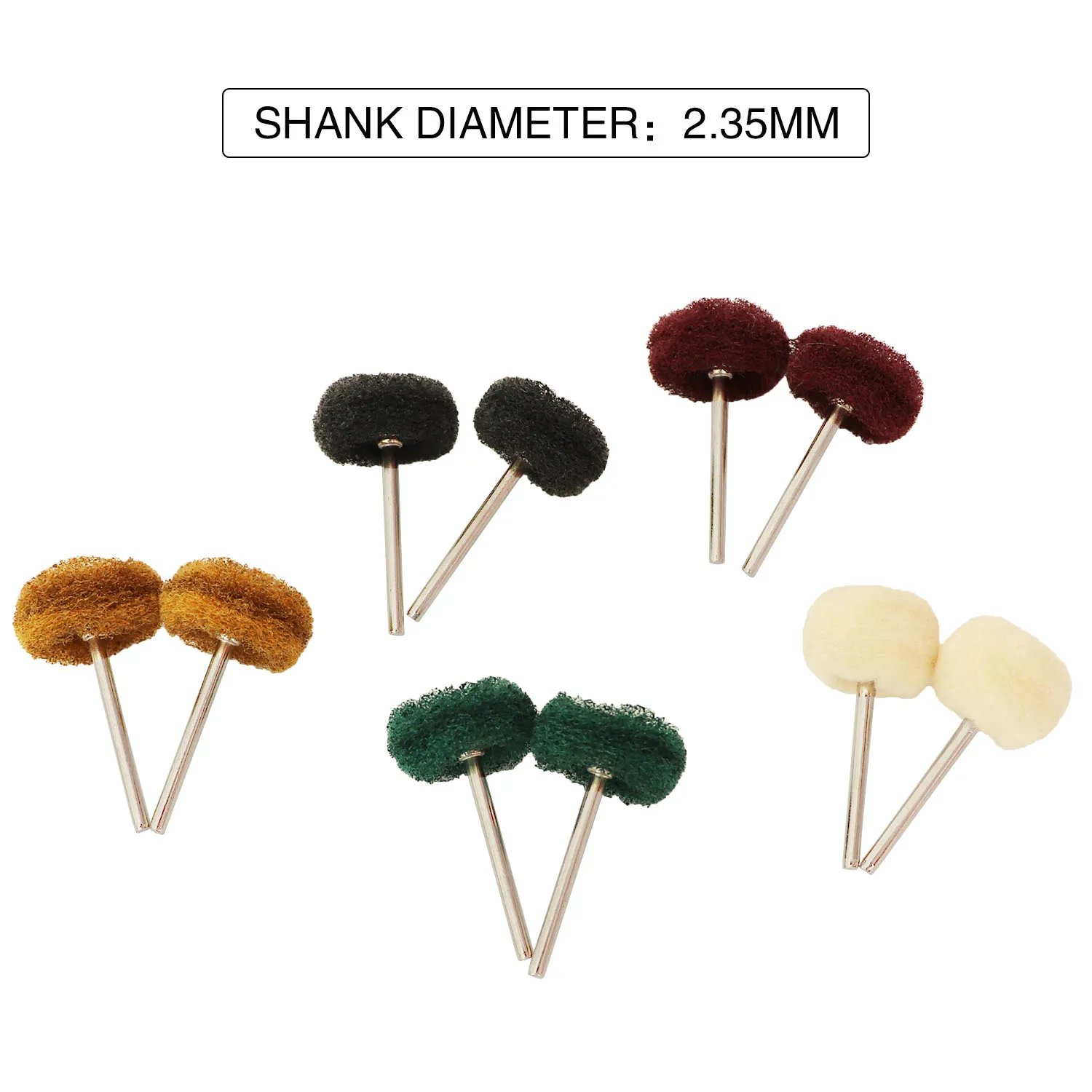 10pcs Mini Drill Abrasive Nylon Brush Buffing Polishing Wheels Polishing Rust Removal Metal Stainless Steel Fiber Drawing Wheel