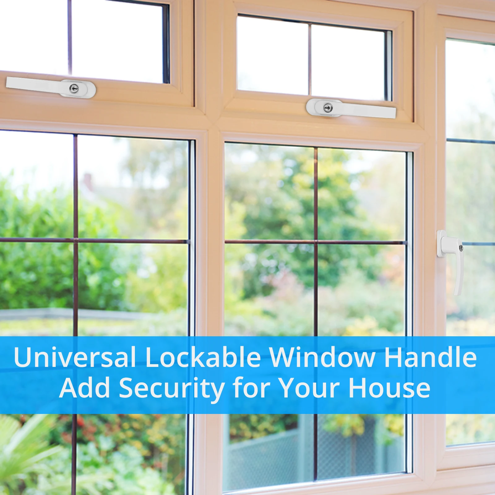 JUSTOOL 8PCS Windows Handle ล็อคอลูมิเนียมล็อคหน้าต่างจับคีย์ชุดสำหรับทั่วไป Windows และระเบียงประตู