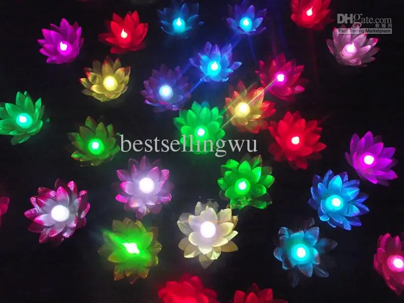 

19cm Diameter LED Lotus lamp in Colorful Changed floating water Wishing Light Water Lanterns For Party Decoration