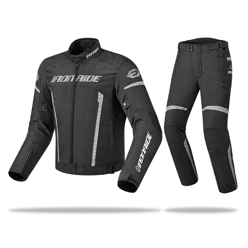 

IRONRIDE Motorcycle Jacket Pants Suit with Armor Protective Gear Motocross Riding Racing Jackets Windproof Bike Moto Clothing