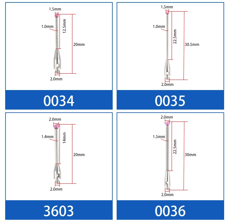 Lápiz óptico de tres coordenadas M3M4, herramienta de máquina CNC, accesorios de sonda, aguja de rubí tridimensional, stylus M3M4