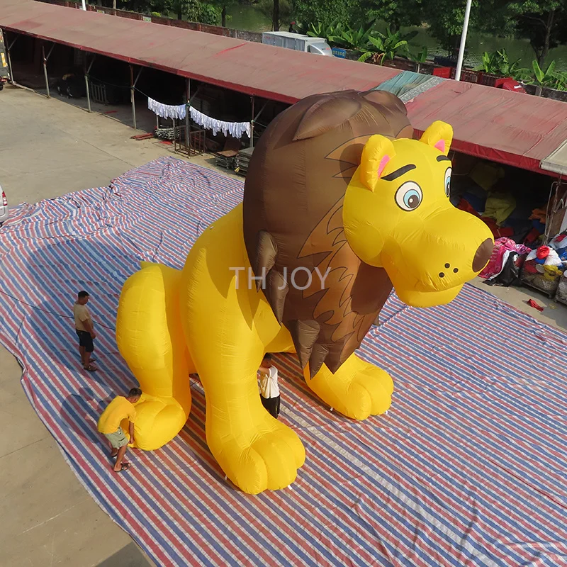 

free air ship to door! 6m-20ft high inflatable lion custom made king of animal model for event decoration