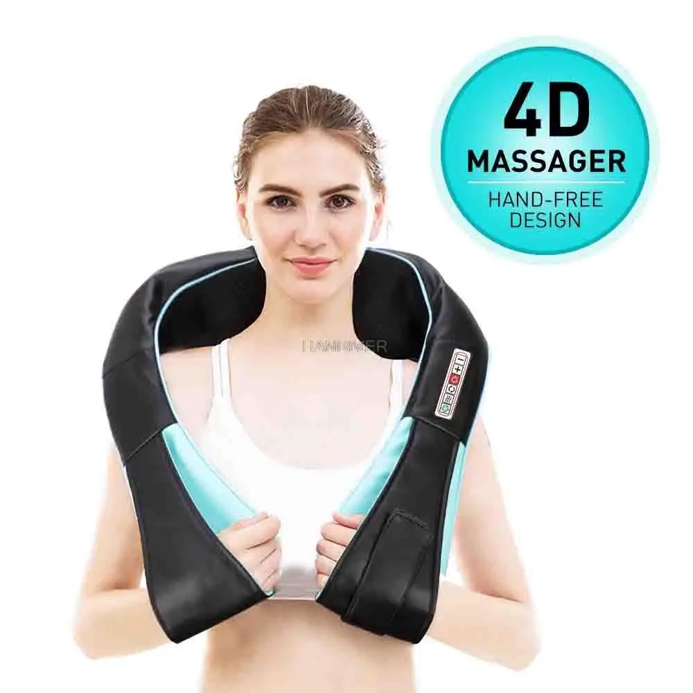 

Household car U-shaped electric acupressure back shoulder full body massager infrared heating kneading 4D massager massage shawl