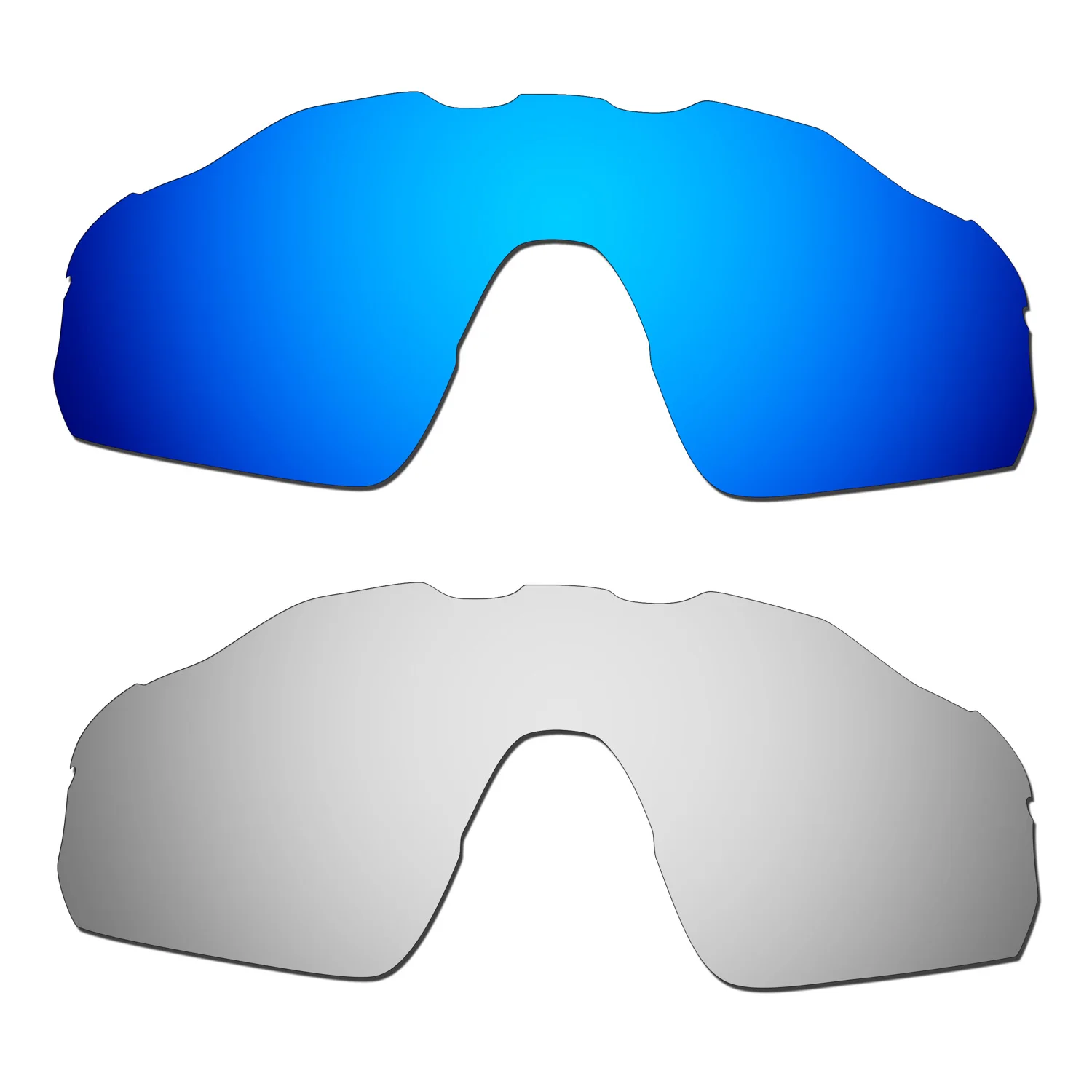 HKUCO Polarized Replacement Lenses For Radar EV Pitch Sunglasses Blue/Silver 2 Pairs