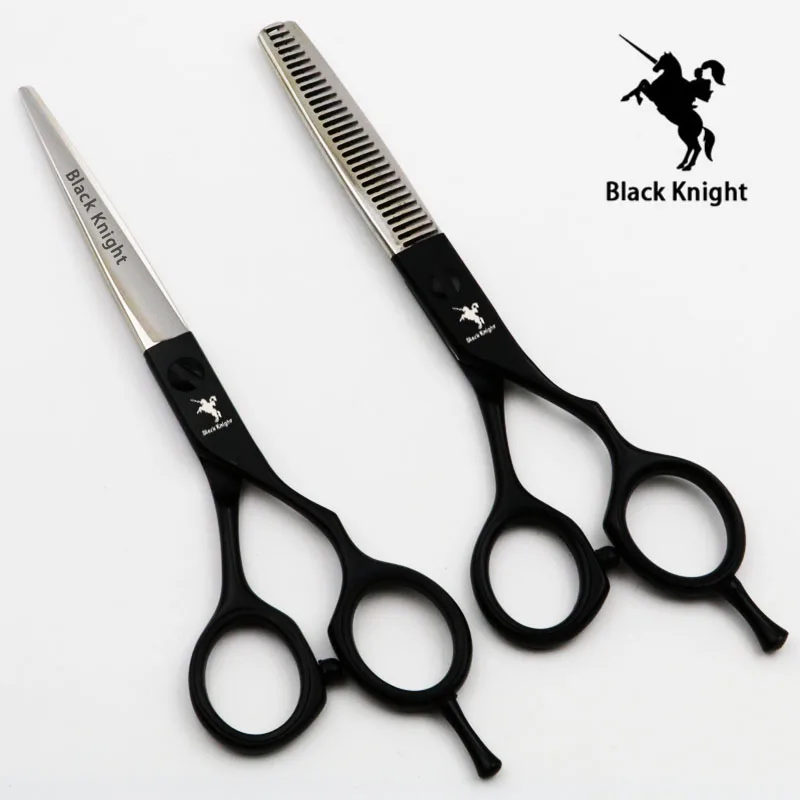 Black Knight 6 Inch Professional Hairdressing Scissors Set Barber Hair Scissors Cutting and Thinning Shears