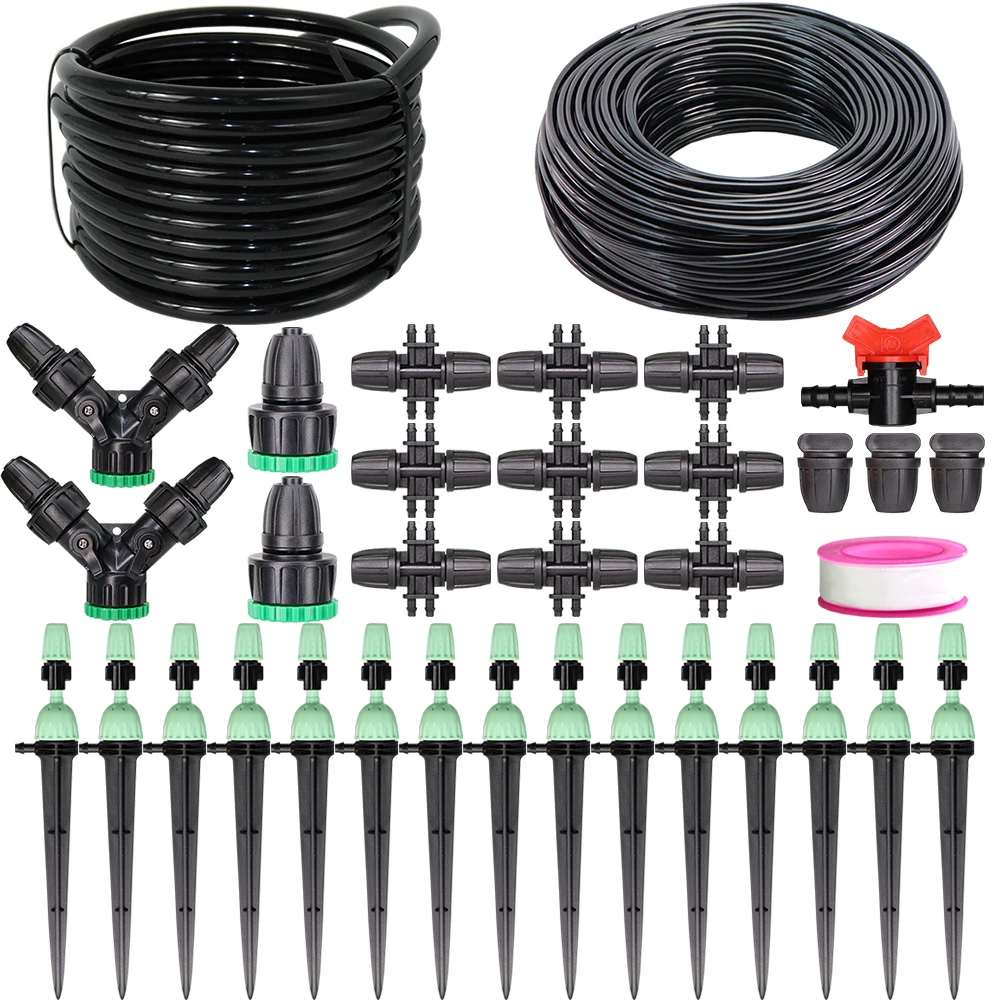 

10-30m 8/11mm To 4/7mm Hose Drip Irrigation System with Greenhouse Garden Plant Flower Adjustable Sprinkler Kit Micro Drip Set