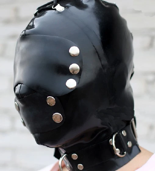 

Latex Rubber Black headgear cosplay party handmade custom holiday fashion comfortable xs-xxl 0.45mm