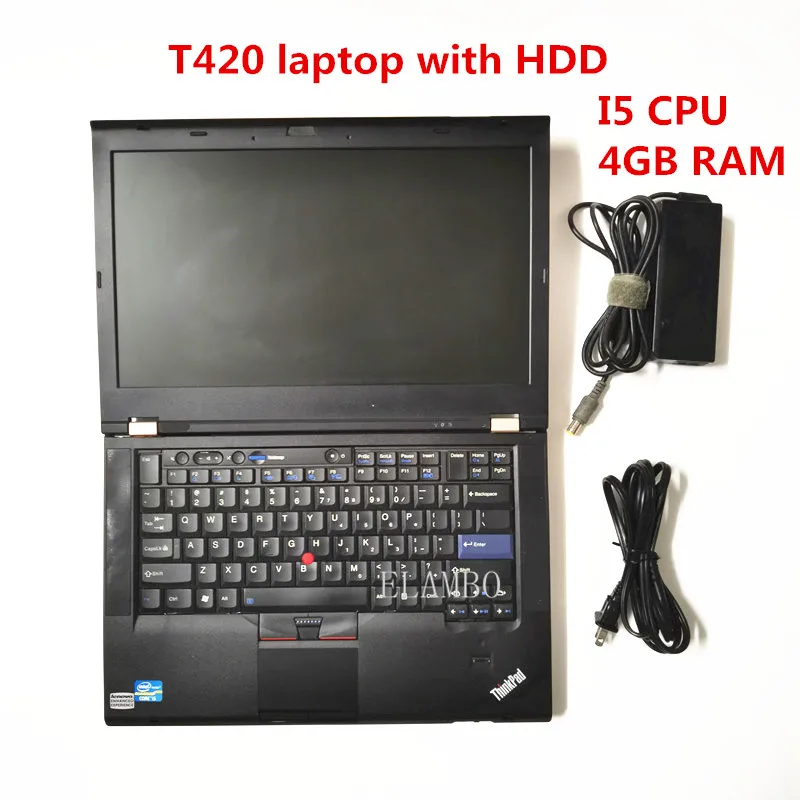 2021 Top-rated for lenovo laptop T420 laptop T-420 I5 CPU 4G Ram with HDD windows 7/10 work for MB STAR C4 C5 diagnostic laptop