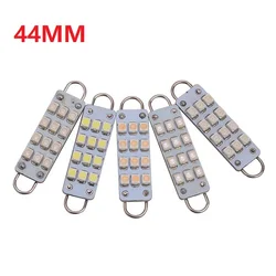 1X C5W Car Led Rigid Loop 44mm 12 SMD LED Bulbs For Door Lights Festoon Dome Light Auto Bulbs White Blue Red