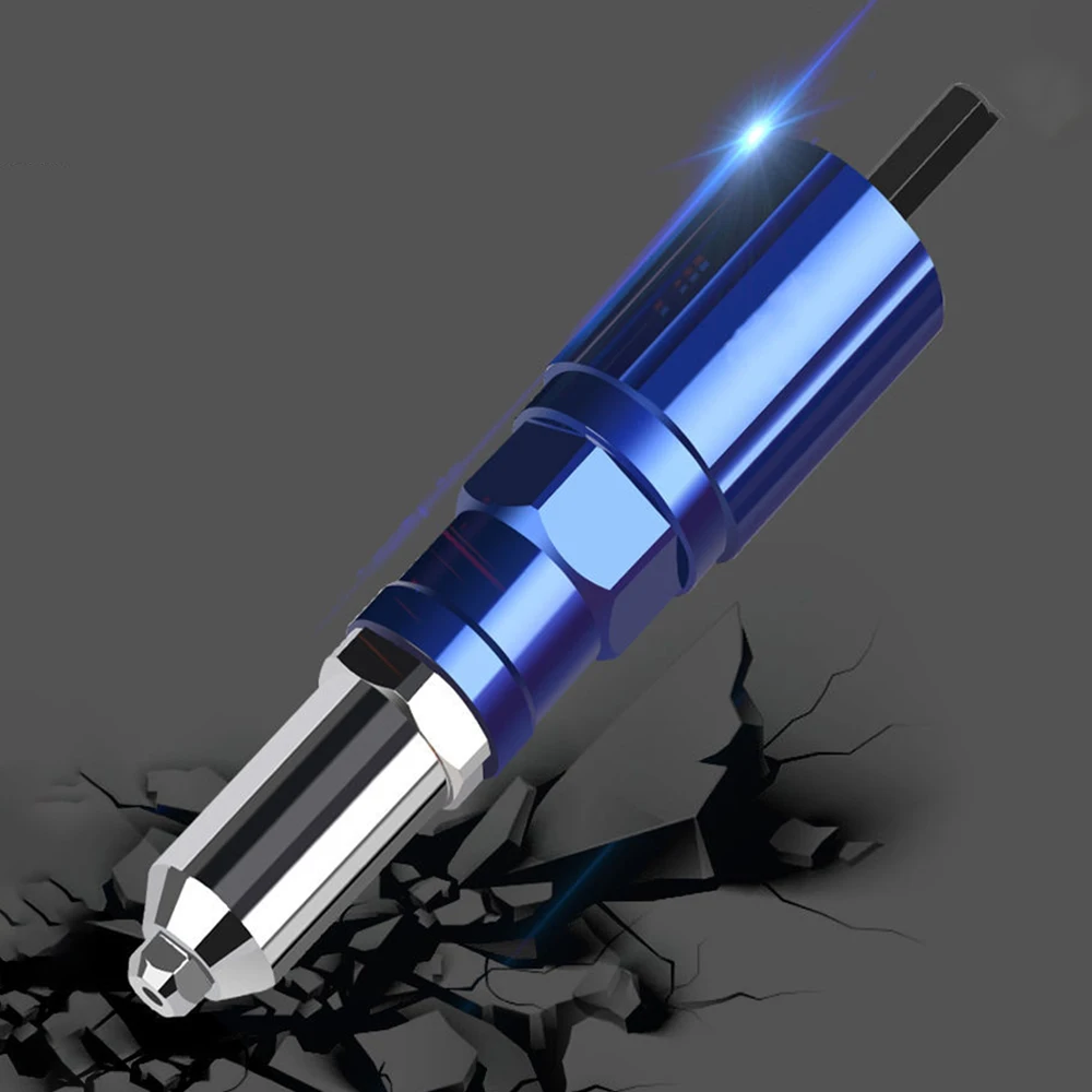 Electric rivet gun 2.4mm-4.8mm core pull riveting conversion head wireless riveting tool with 3 twist drill and 150 Rivet.