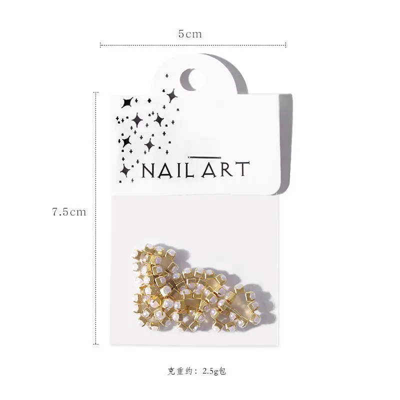 1pc/set Manicure Ornament Nail Decoration Rhinestone Japanese Nature Beauty Manicure Tool Chain Pearl Glass Flat Bottom T1701