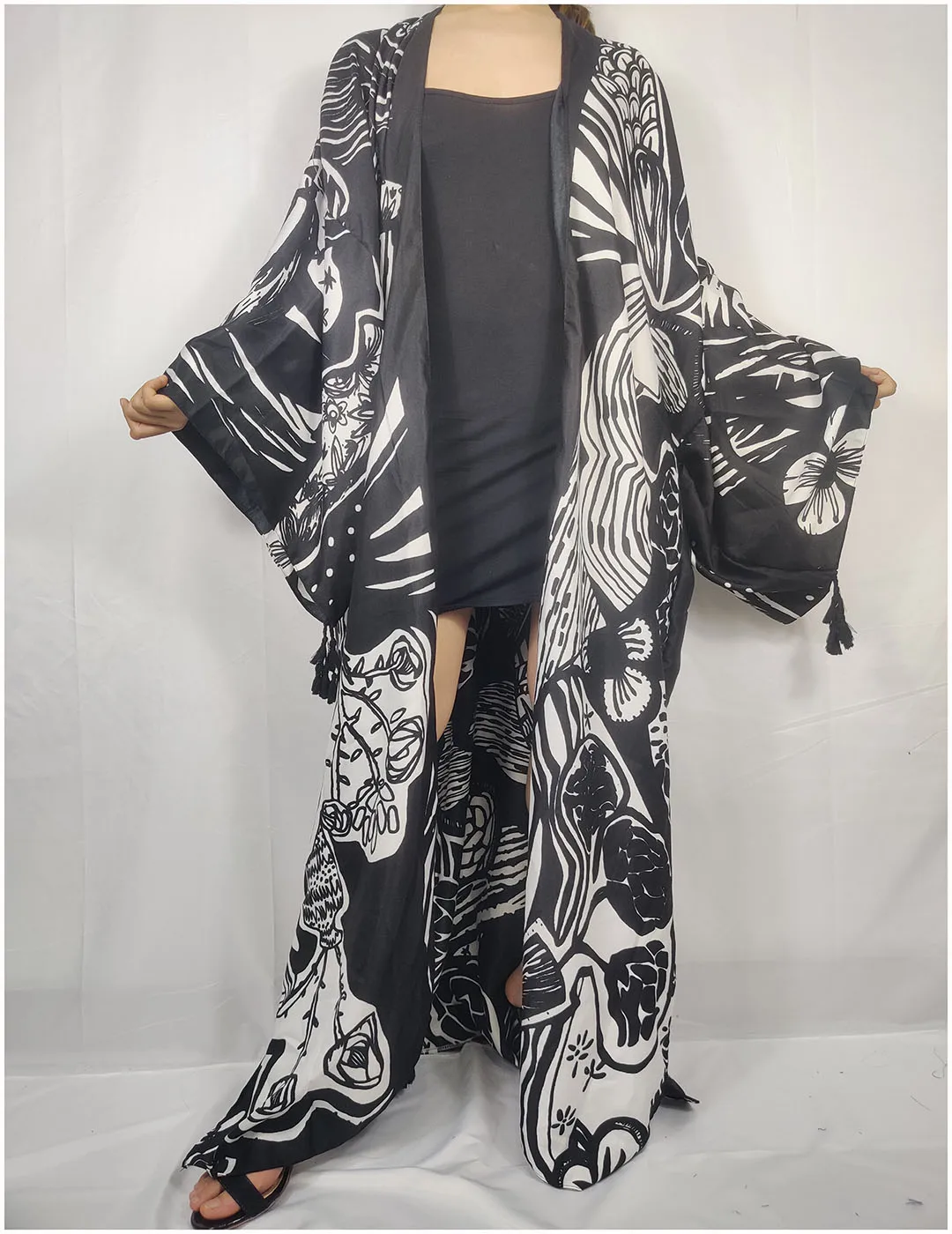 

Oversized Summer Fashion Cotton Loose Long Sleeve Cardigans Robe Africains Femme Beach Bikini Cover Up Sexy Lady Swimwear Abaya