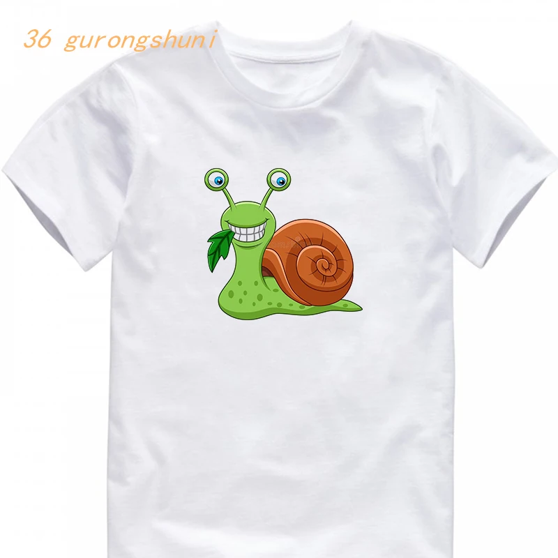 

funny children girl snails cartoon t shirt girls-clothing tops kids clothes boys t shirts insect baby boy t-shirts free shipping