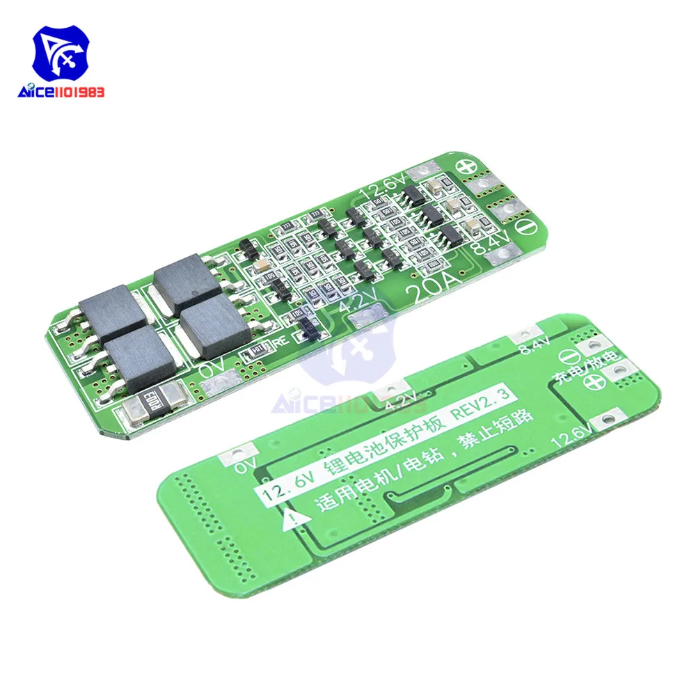 3S 12.6V 10A/20A Li-ion Lithium Battery 18650 Charger PCB BMS Module Overcharge Overcurrent Short Circuit Protection Board
