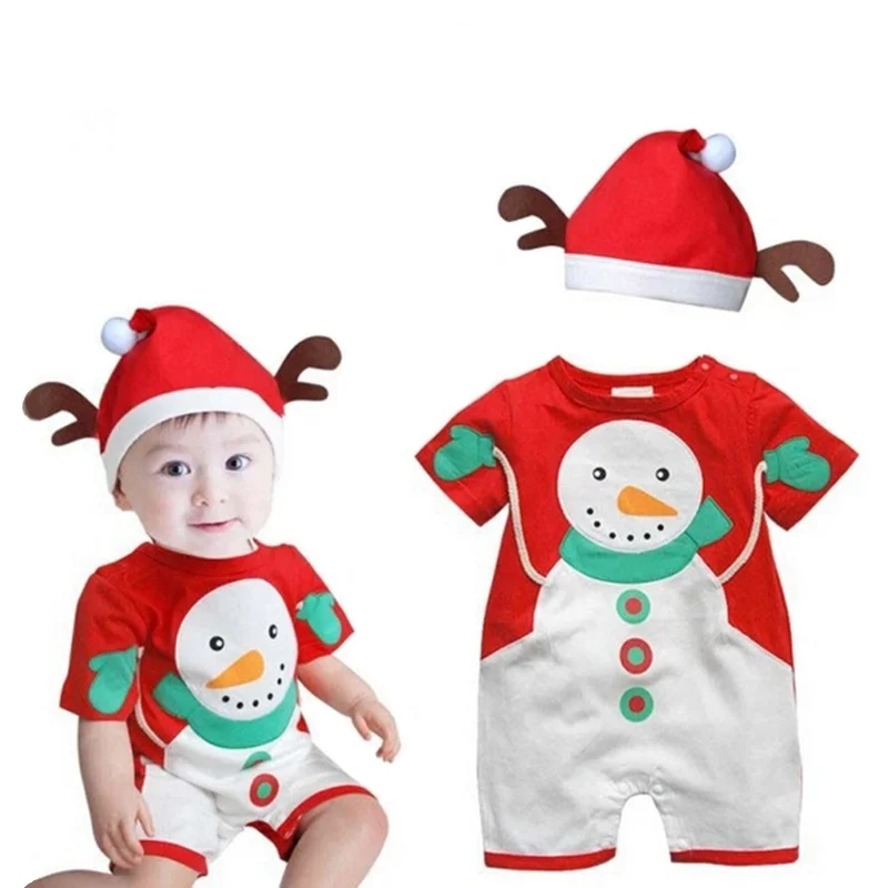 

Christmas Baby Girl Clothes Newborn Kids Boy Romper Children Clothing New Year Climb Short Sleeve Jumpsuit Wholesale Santa Claus