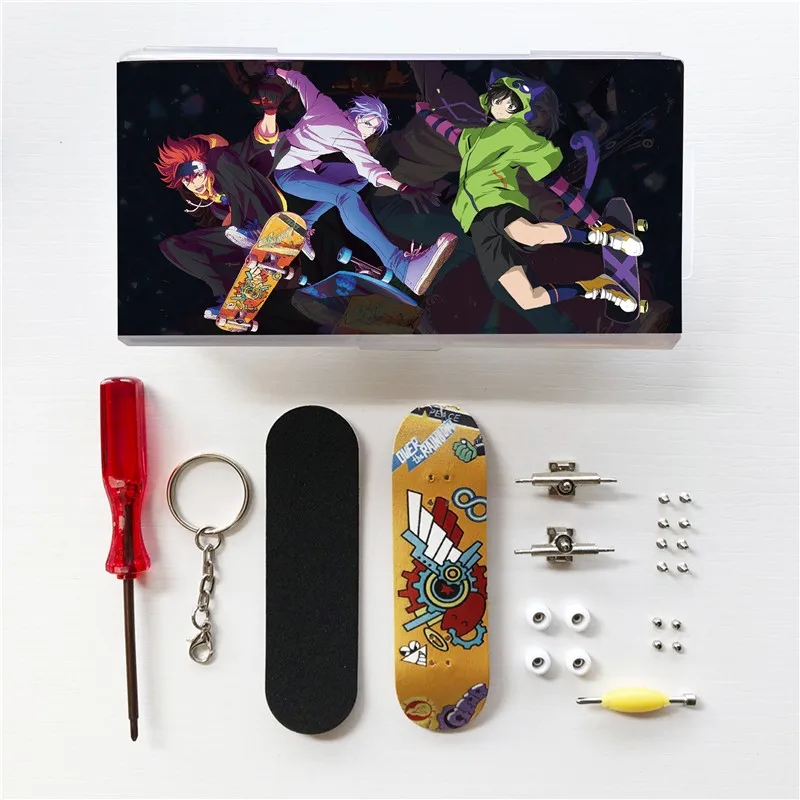 SK8 Infinity Finger สเก็ตบอร์ดเมเปิลไม้คอสเพลย์ Props พวงกุญแจจี้ของขวัญโรสแบงค์ Reki Miya สเก็ตบอร์ด Grip Tape