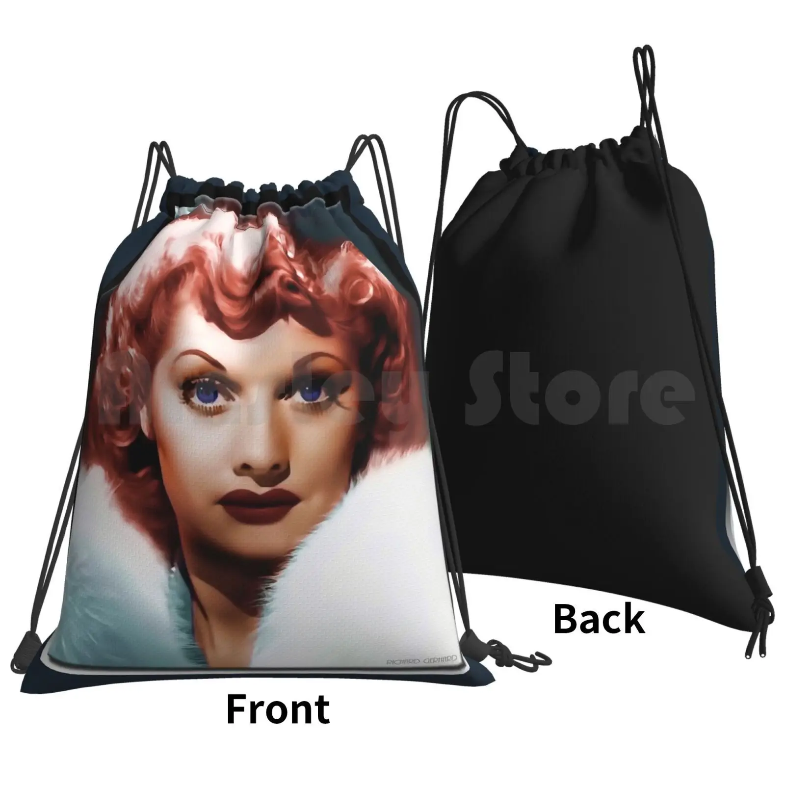 Lucy Backpack Drawstring Bags Gym Bag Waterproof Lucy Lucille Celebrity Movies Film Cinema Theater Actress Actor