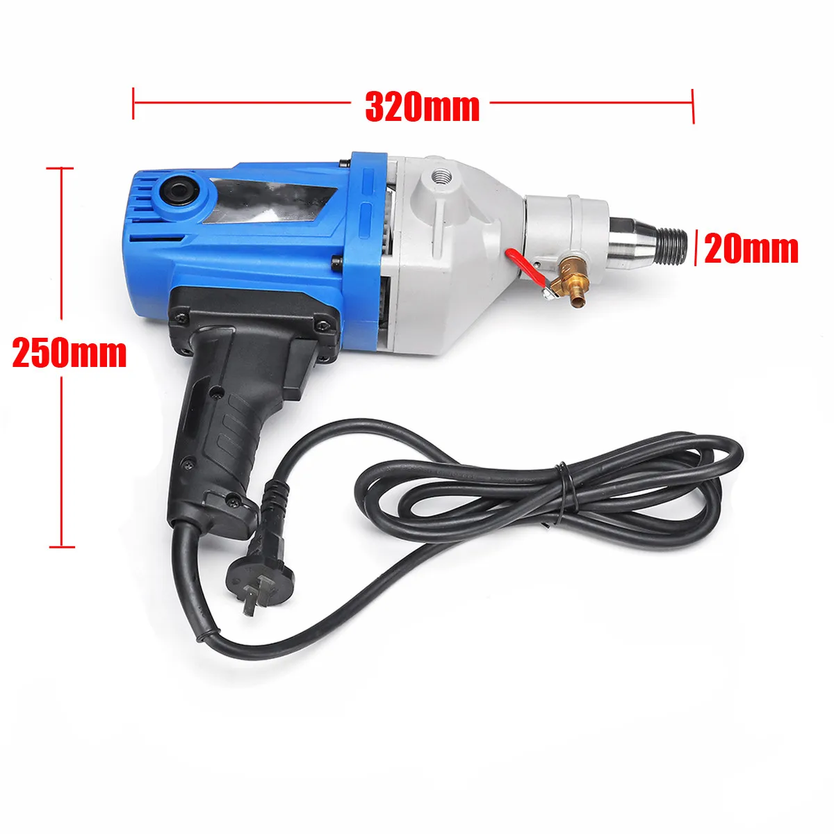 Taladro de núcleo de diamante de 1900W, 118mm, 220V, máquina de perforación de núcleo de hormigón de mano húmeda con accesorios de bomba de agua, herramientas eléctricas