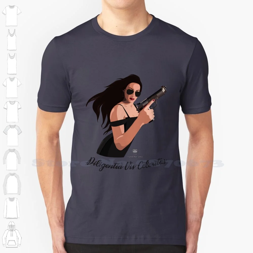 Copia De Lady Shooter Yuraima Díaz 100% Cotton T-Shirt Ipsc Yourgunsstyle Shooter Lady Sport Womens Girls Black Beauty