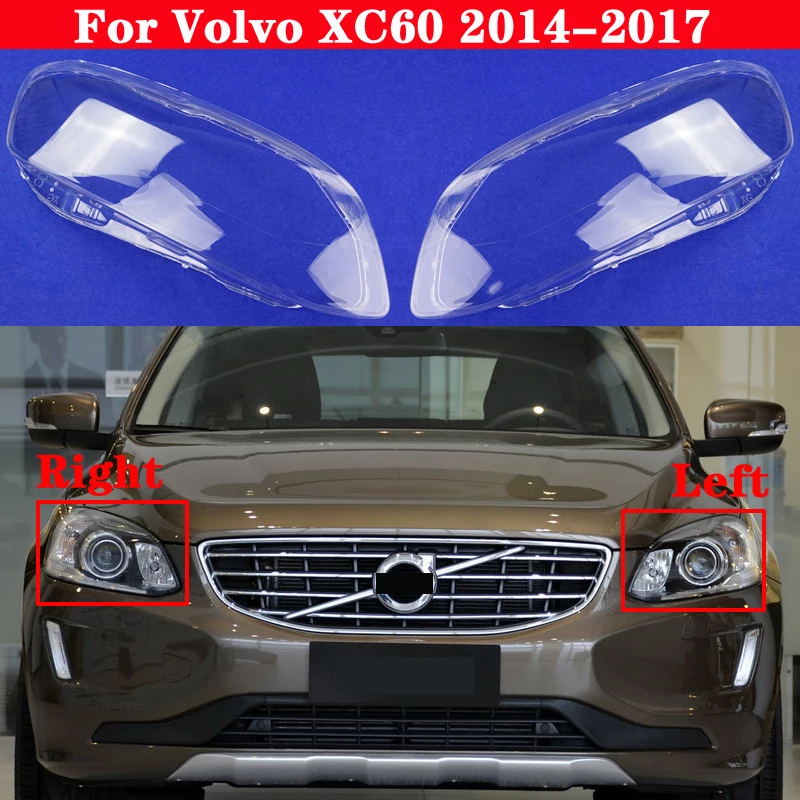 

Car Front Headlight Cover For VOLVO XC60 2014-2017 Auto Headlamp Lampshade Lampcover Head Lamp light glass Lens Shell Caps