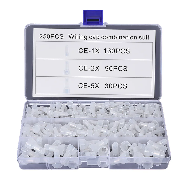 250ชิ้น/เซ็ต CE1 CE2 CE5 Crimp Caps สายไฟขั้วต่อขั้วต่อ AWG 12-10 16-14 22-16