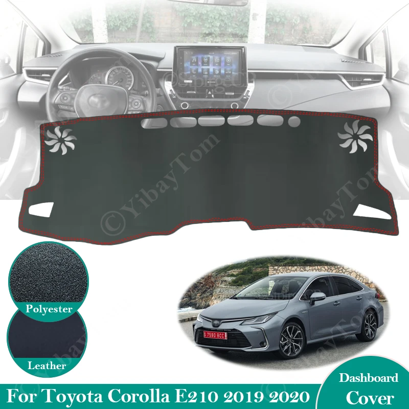 For Toyota Corolla E210 210 2019 2020 Anti-Slip Leather Mat Dashboard Cover Pad Sunshade Protect Carpet Anti-UV Car Accessories