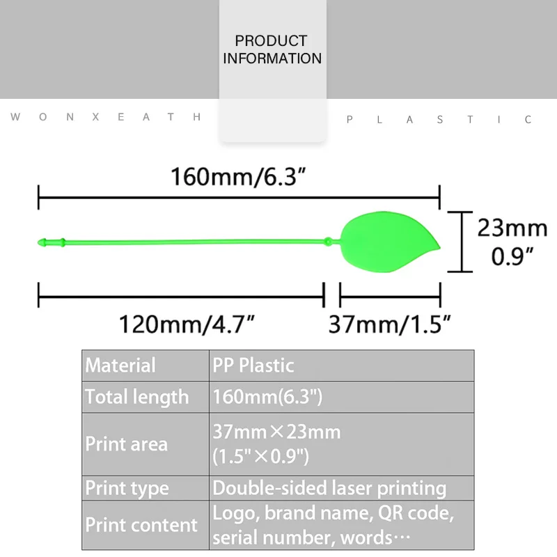 100Pcs Disposable Custom Garment Tag Plastic Plant Labels Personalized Marker Price Tag for Clothes Shoes Garden 160mm6.3 