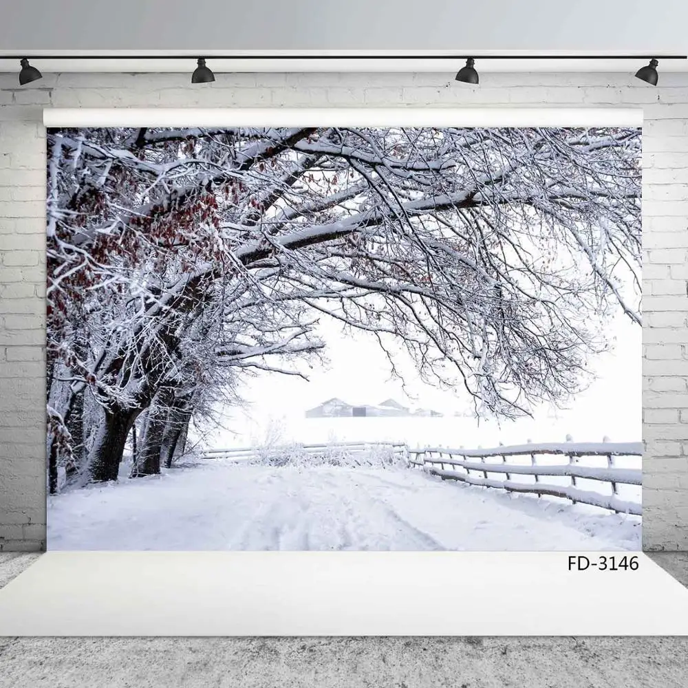 

Winter Snow Snowfield Tree Farm View Photocall Background Vinyl Baby Child Photography Photo Studio Props Scenery Backdrops