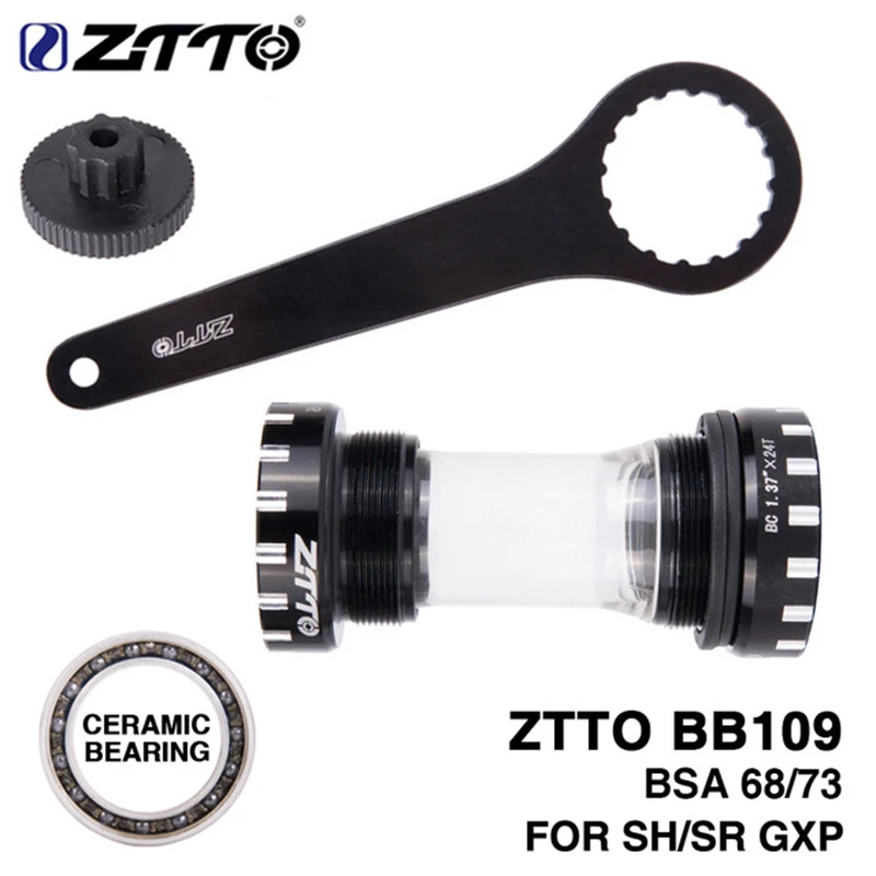 ZTTO BB109 Bottom Brackets Ceramic Bearing For BSA68 ISO 73 BSC BSA MTB Road Bike 24mm 22mm GX m8000 Bottom Brackets DA r8000