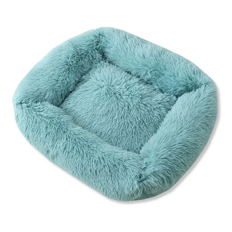 Square Plush Big Dog Bed Soft and Warm Dog Sofa Winter Thick Pet Litter Solid Color Cat Bed Cat Basket Kennel Pet Supplies