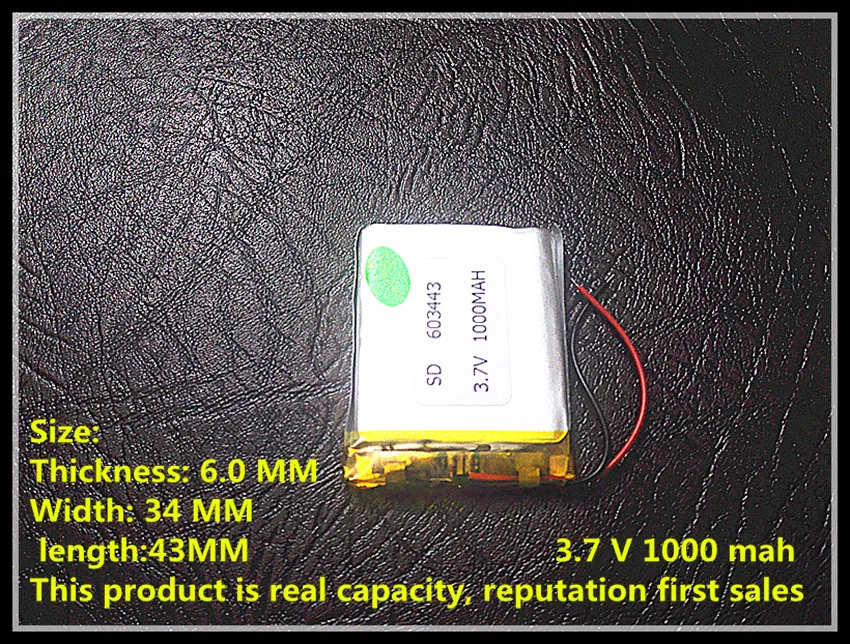 Factory Direct MP3, MP4, navigation , security instrument-specific polymer battery 603443 3.7V