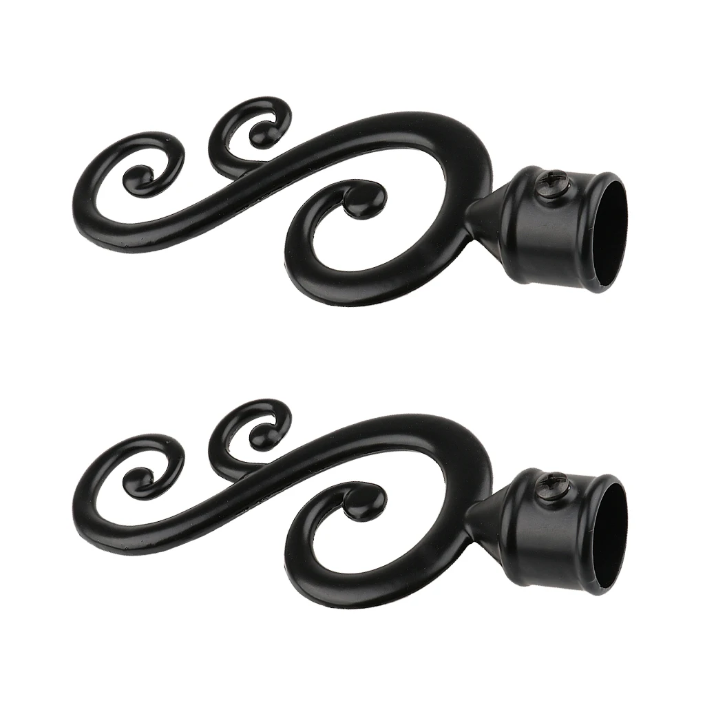 2pcs Assorted Decorative Window Curtain Pole End Drape Rod End Finals Head Treatment Accessories, Inner Dia. 22mm