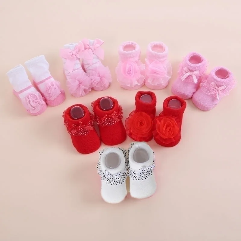 Newborn Socks Lace Baby Girl Sock 0-12 Months Princess Socks Summer Cotton Baby Spring and Autumn Baby Girl Socks 3 6 9 Months