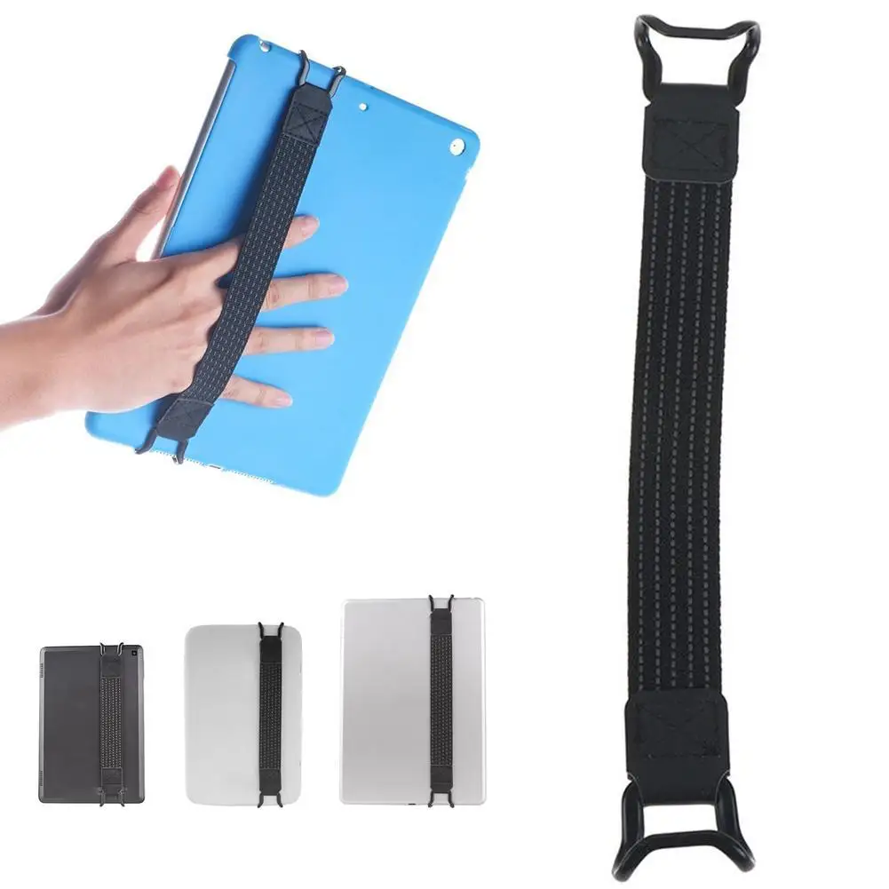 Universal Anti-drop Security Hand Strap Holder Finger Grip PU Leather+Double-sided Velvet Elastic Belt for Pad Phone E-Read U5Z6