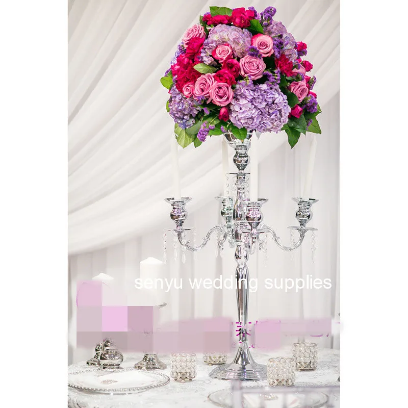 

75cm tall)10pcs )New products mental 5 arms candelabra flower stands wedding flower stand centerpieces senyu0549