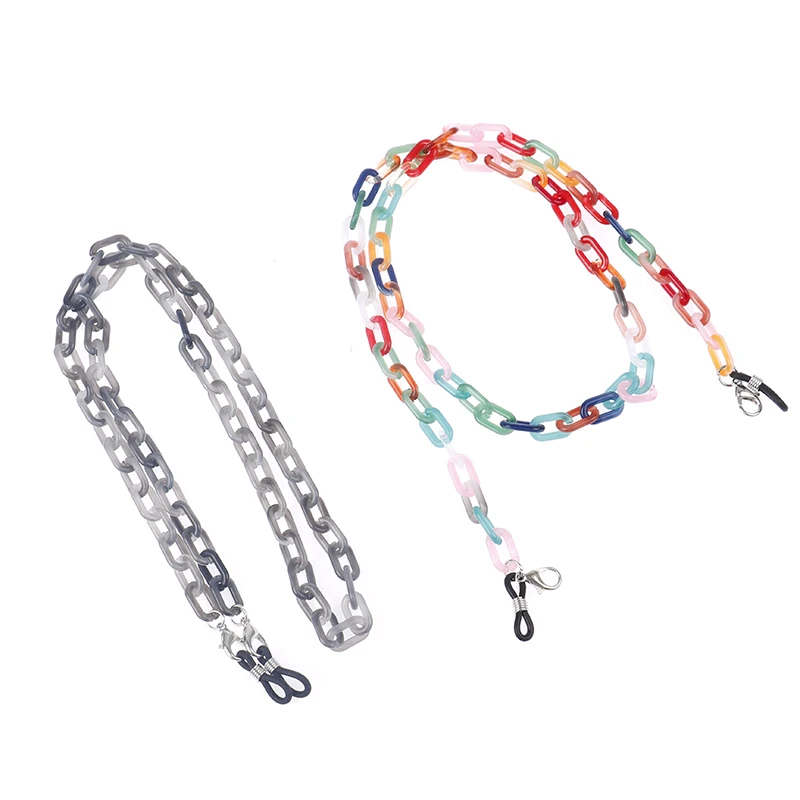 10pcs Acrylic Chains Women Anti Slip Eyewears Sunglasses Glasses Ribbon Clip Adjustable Mask Holder Rope Neck Strap Lanyard