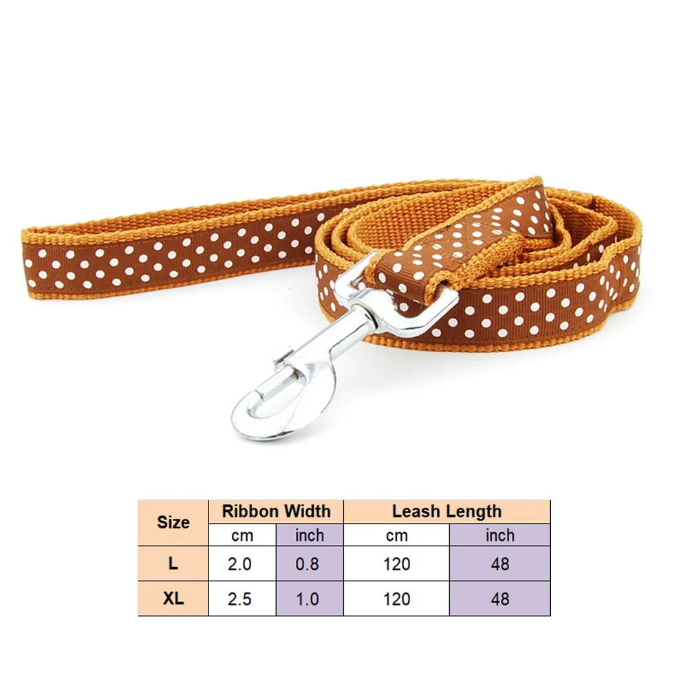 Dog Harness Leash Pet Products Adjustbale Dot Printed Harness and Leash Outdoor Walkding  for Large Dogs