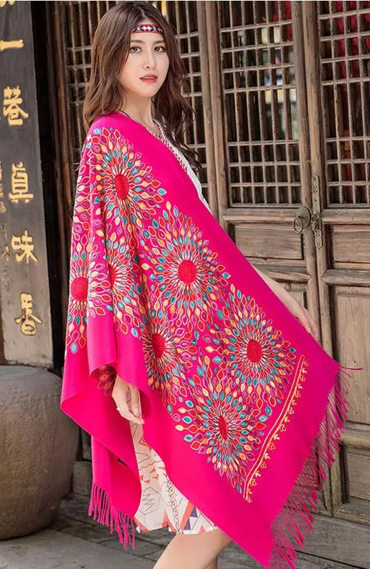 

Оптовая продажа, Женская Вышивка, Новое поступление 2023, зимний теплый тонкий шарф с кисточками, шаль, модная шаль, шарфы