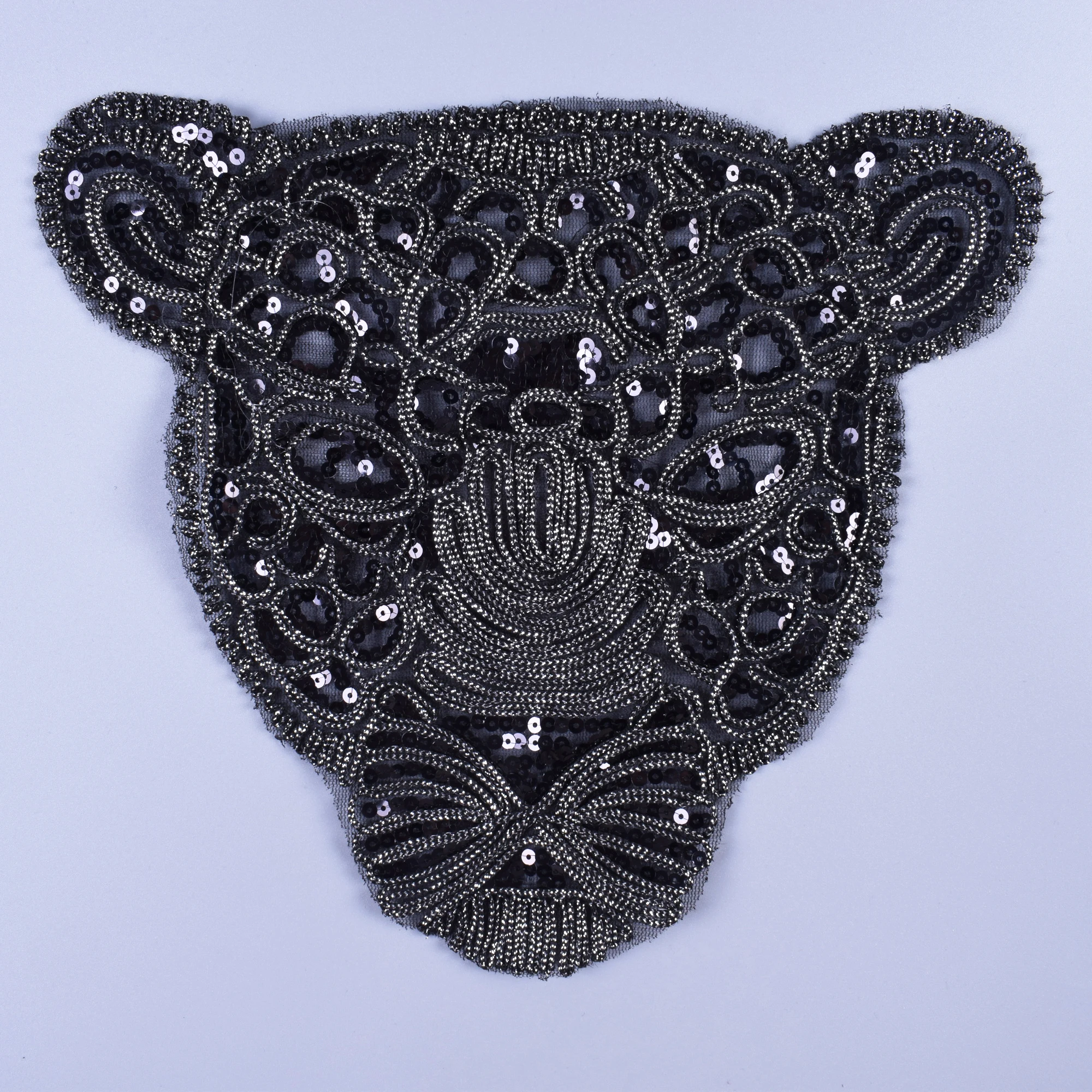 Naszywki Leopard Owl Eagle Patch na odzież Czarne złote cekiny Akcesoria Diy Naklejki na ubrania Duża plakietka Scrapbooking