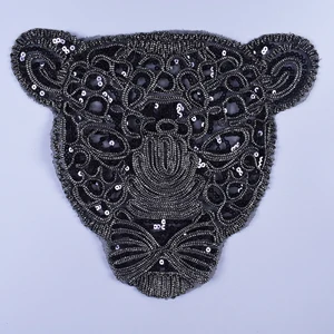 Eagle Leopard -Aufkleber für Kleidung, Schwarz und Goldaufkleber von Pailletten DIY -Accessoires für große Kleidungsstücken Scrapbooking 12 Hauptverkäufe Aguila Emblem - №9