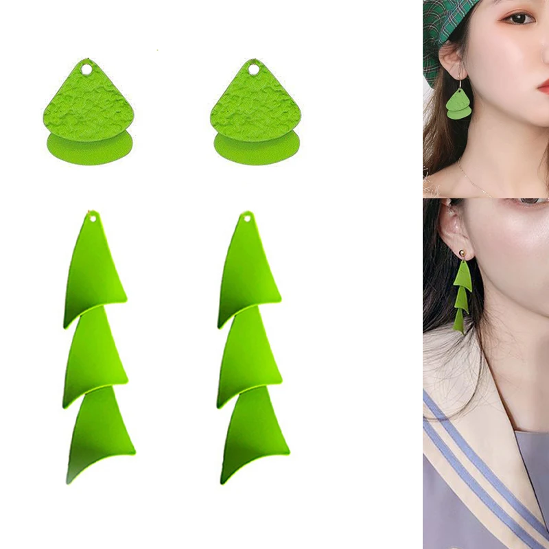 

2020New 60Pcs Geometric Green Matte Texture Button for DIY Earring or Necklace Pendants and Hair Accessories LX07-LX08