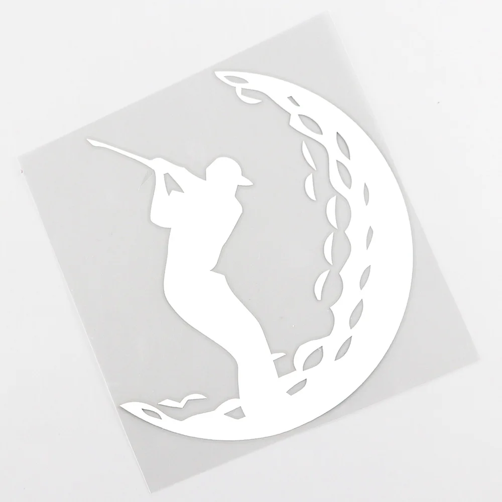 YJZT 12.4CMX12.8CM Golf Golfing Golfer Player Sports Ball Vinyl Car Sticker Black/Silver 8A-0295