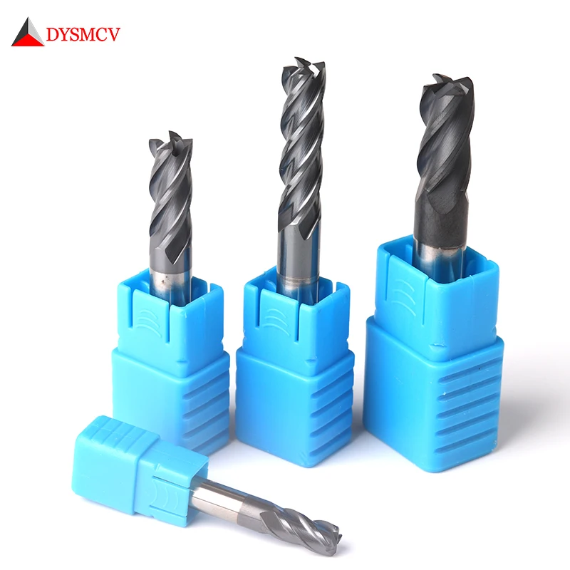 Endmills HRC50 4mm 5mm 6mm 8mm 12mm 4 Flute  Carbide endmill machine Tungsten Steel cnc Milling Cutter End Mill machine tools