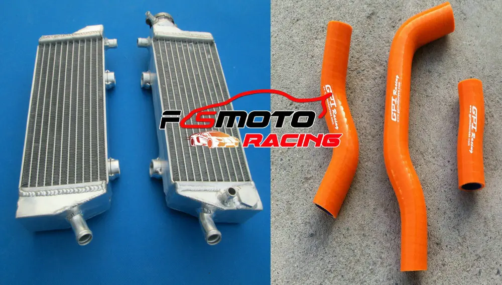 Aluminum Radiator + Silicone Hose For KTM 450 SXF/SX-F/XC-F 450SXF 4450XCF 450SX 2007 2008 2009 2010 07 08 09 10