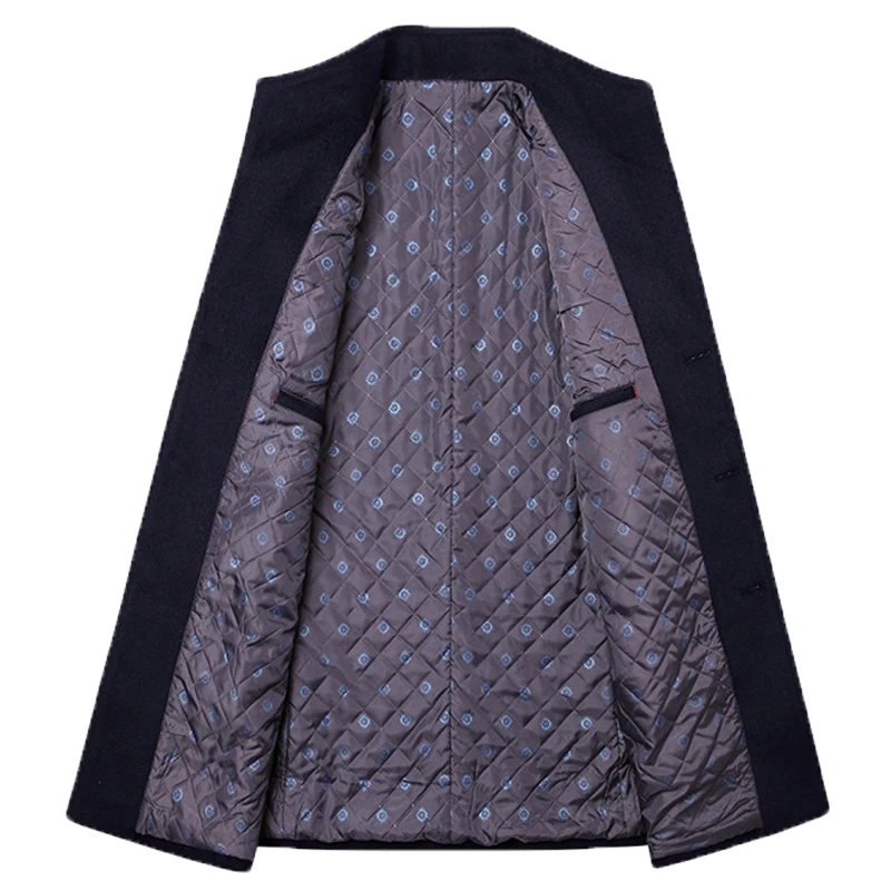 Men Wool Blends Coats Trench Pea Coat 2026 Spring Winter New Solid Color High Quality Men\'s Wool Jacket Luxurious Brand Clothing