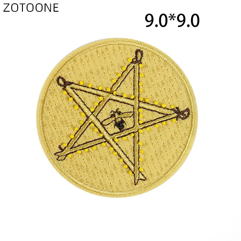 ZOTOONE prasowanie łaty hafty na T-shirt Pentagram żelazko na paski aplikacje DIY naszywki na ubrania odzież okrągłe odznaki D