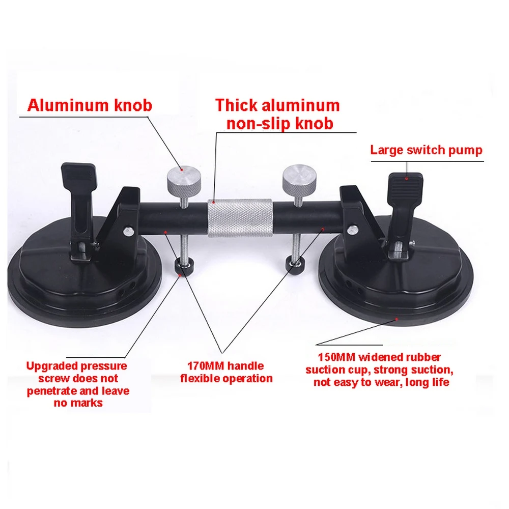 Vacuum Suction Cup Glass Lifter Ceramic Durable Thickened Seam Setter Tensioner Tool 150KG Max Marble Granite Floor Lifting Tool