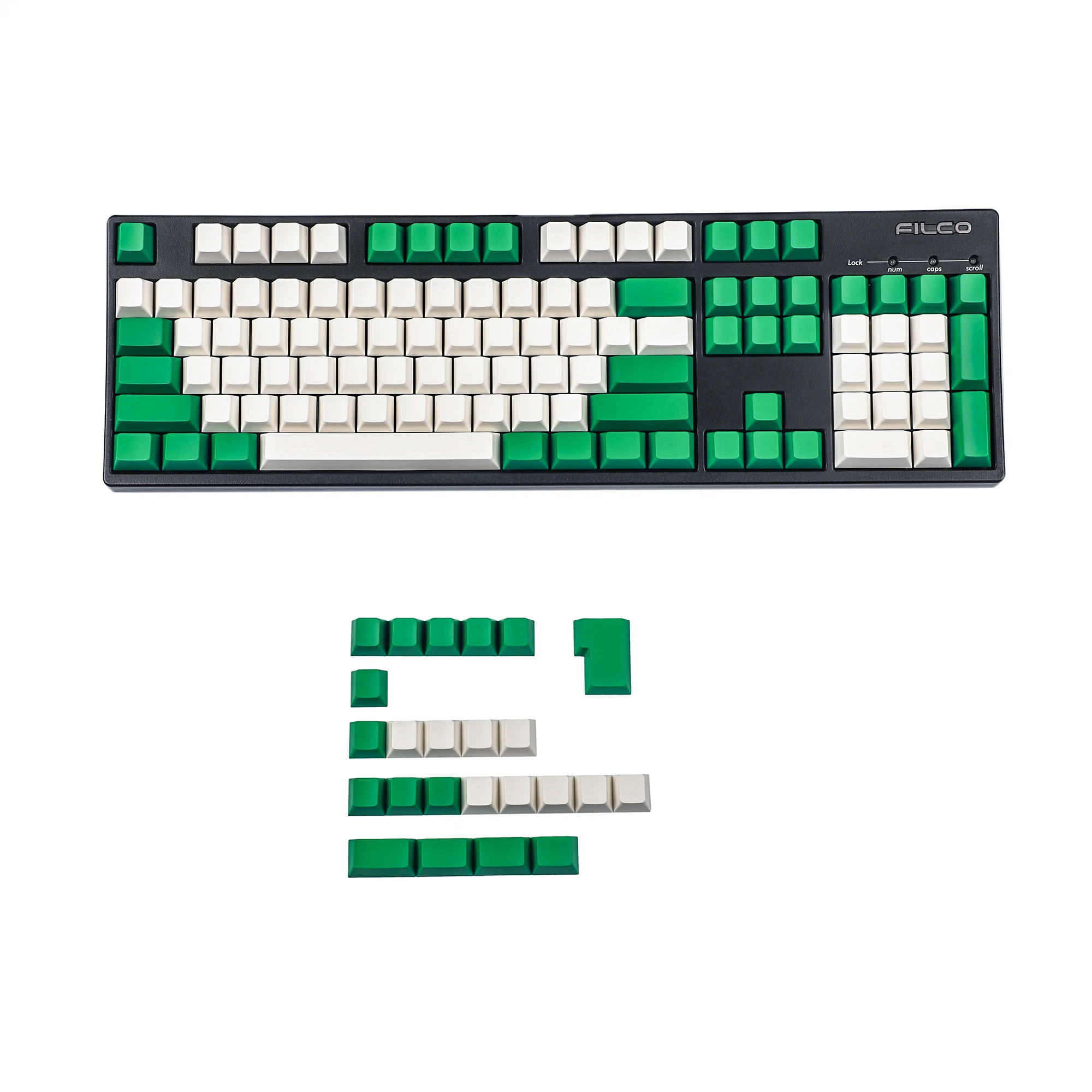 Cherry Profile Green White Dye Sub Blank Keycaps Japanese Thick PBT Keycap For ANSI ISO 104 TKL 60% 96 75% MX Switches Keyboard