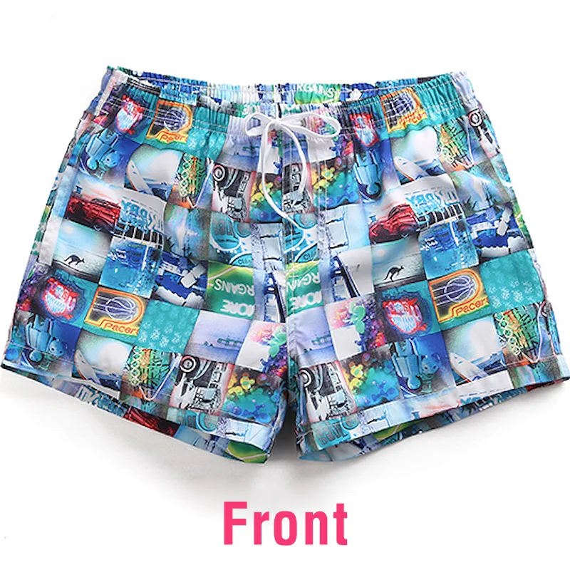 New Men\'s Board Shorts Printed And Striped Quick Drying Leisure Non-fading Surfing Beach Short Sportswear Breathable Pants