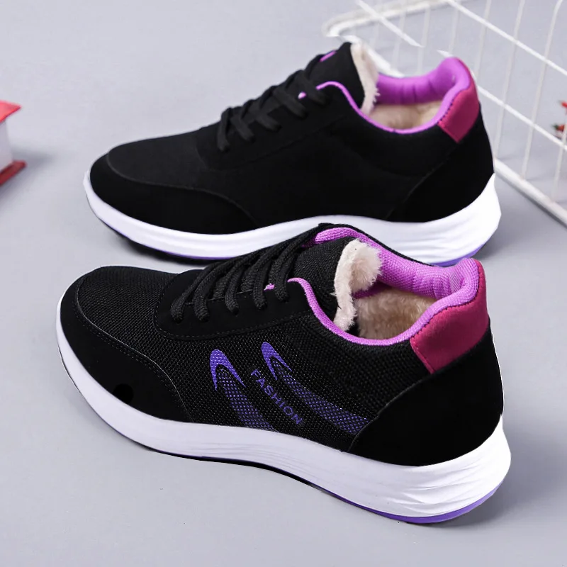 2022 New Winter Sports Cotton Shoes Warm Snow Shoes Ladies Plus Velvet Mother Shoes Thick Non-slip Women\'s Sports Shoes